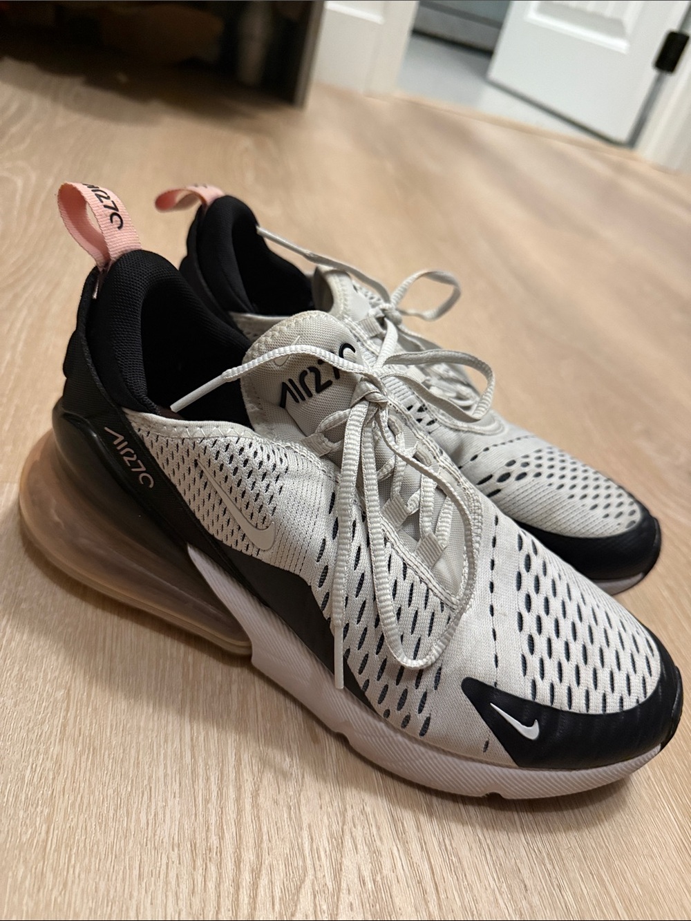 Nike Women's Air Max 270 Sneakers in White, Black and Pink